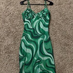 PACSUN LA HEARTS SATIN MIDI DRESS